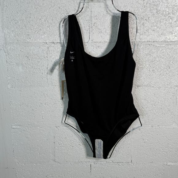 Nike Logo, Open-Back One-Piece Swimsuit Blk/wht Large - Picture 5 of 9